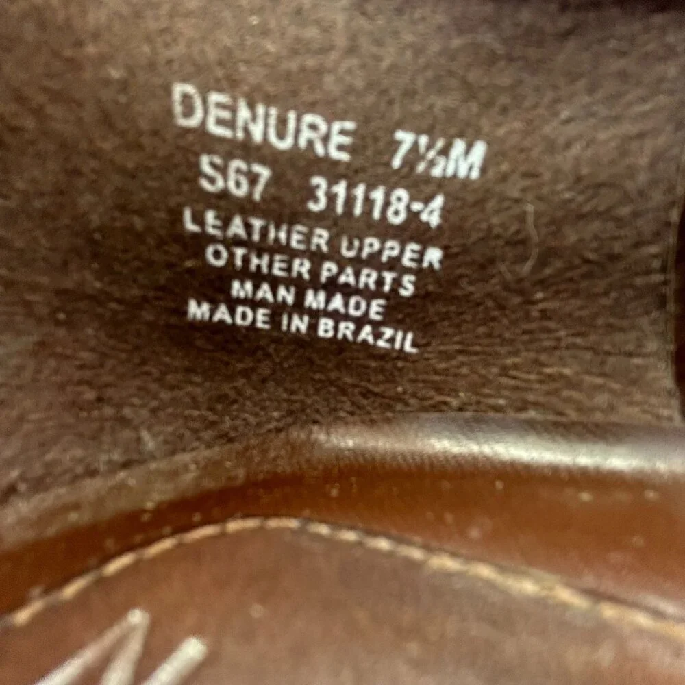 Naturalizer Womens Denure Woven Leather Loafers 7.5M Brown Slip-On Comfort Shoes
